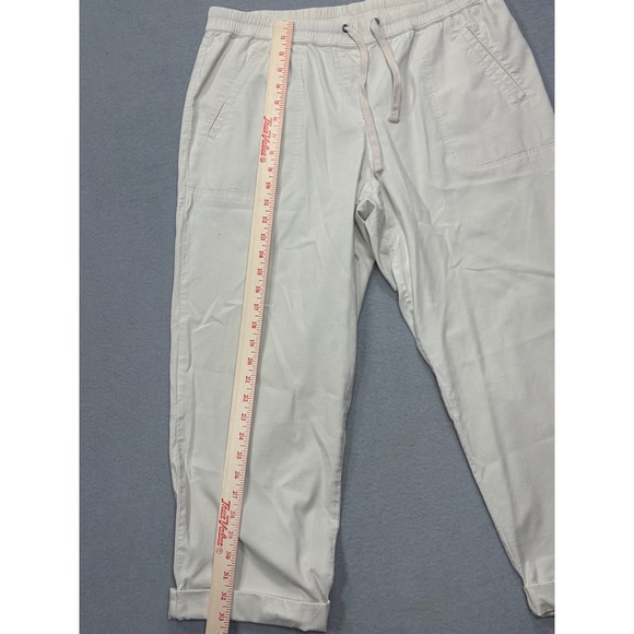 J.Jill Women's M Medium Casual Crop Pants Beige Drawstring Elastic Waist - Picture 10 of 12